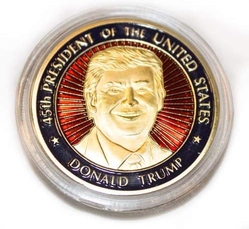 הנשיא טראמפ ומטבעות חותמות נהדרות בתיבת עץ