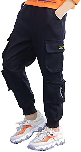 מכנסי מטען אתלטי כותנה של אייסלור מכנסיים מותניים גבוהים מזדמנים מכנסיים רופפים רצים עם ריבוי כיס