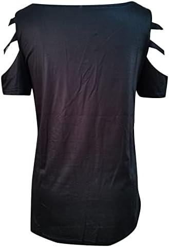 חולצות מזדמנים לנשים הדפסת דפוס רופף גזרת שרוול קצר Zip V צוואר מתאים צוואות טוניקה זורמת