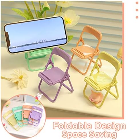 צבע ממתקים חמוד מיני כיסא צורה טלפון סלולרי עומד מחזיק סמארטפון מתקפל נייד שולחן אוניברסלי טלפון טלפון תואם לכל הטלפונים הניידים, PAD,