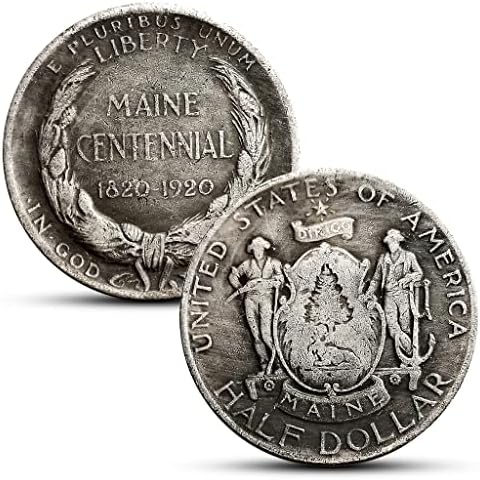 1820 מיין סנטנה חצי דולר מטבע עתיק מטבע כסף מטבע מטבע מטבע זרים