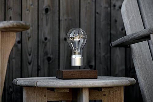 פלייט מנהטן מרחף מגנטי הוביל אור הנורה עם אגוז עץ בסיס, צף קסם מנורת שולחן, אנרגיה יעיל אדיסון עבור משרד, חדר שינה, או שולחן עבודה תאורה