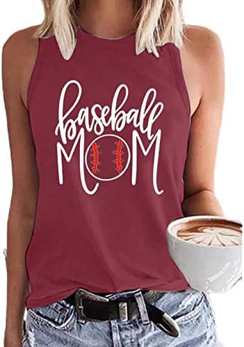 נשים של בייסבול אמא גופיות אמא של יום בציר גרפי שרוולים חולצה טנקים חמוד מכתב מודפס אימון טי חולצות