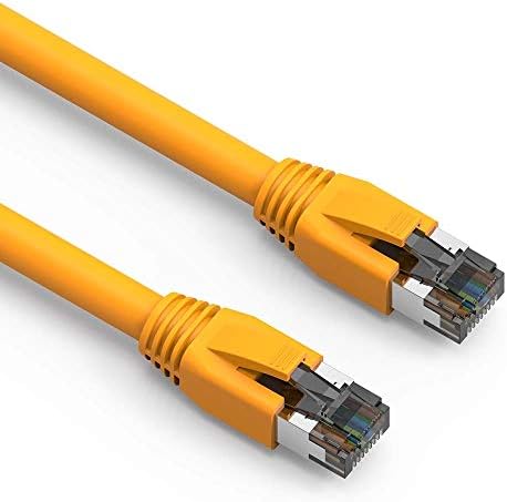Accl ​​15ft Cat.8 S/FTP Ethernet Network כבל צהוב 24AWG, 5 חבילה