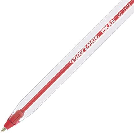 נייר בן זוג אינקג'וי 50 עטים כדוריים, נקודה בינונית, אדום, 10 ספירת