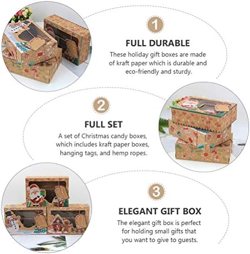 קישוטי חג המולד של גלפדה 6 יחידות קופסאות נייר קראפט קופסאות אחסון סוכריות לחג המולד