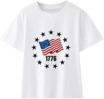 חולצת יום עצמאות בנות פעוט טי פעוט כוכב הדפסי מכתב