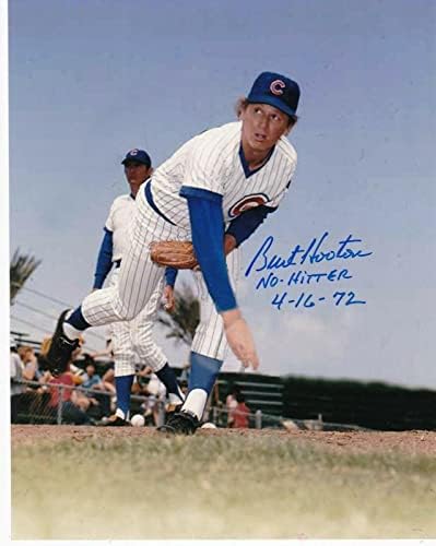 Burt Hooton Chicago Cubs No-Hitter 4-16-72 פעולה חתומה 8x10-תמונות MLB עם חתימה