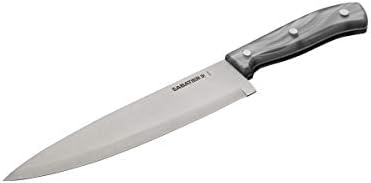 סכין שירות משוננת משולבת משולשת משולשת, סכין מטבח חד-חדה בגיל תער כדי לחתוך פירות, ירקות ועוד, נירוסטה גבוהה-פחמן, לבן, לבן