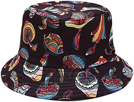דלי כובע עבור יוניסקס ניתן לארוז הפיך מודפס כובעי שמש לנשים גברים קיץ חיצוני נסיעות כובע טיולים חוף כובעים