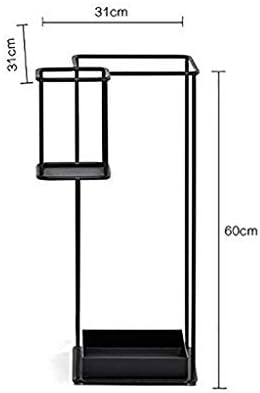 מתלה מטריית דלי מטריית ygcbl, עמדת מיקום משק בית מחושל מחזיק מתלה שחור מחזיק מלונות, 12.2x12.2x23.6, מעמד מטרייה