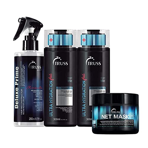 Truss Deluxe Prime Aperty Curence עם Hydration Ultra Plus Shampoo and Harders Set and Net Mask