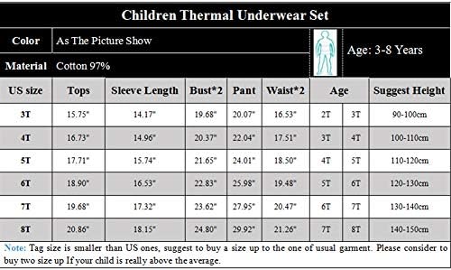 JWWN פעוטות בנות קטנות בנות פיג'מה סט 2 יחידות תחתונים תרמיים ילדים PJS בגדי שינה