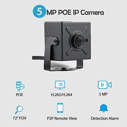 Revodata 5MP POE MINI מצלמת IP, עדשה 3.7 ממ צופה HD MINI MINI מקורה מצלמת אבטחה מקורה PINHOYOLE P2P תצוגה מרחוק מצלמת CCTV, H.265/H.264