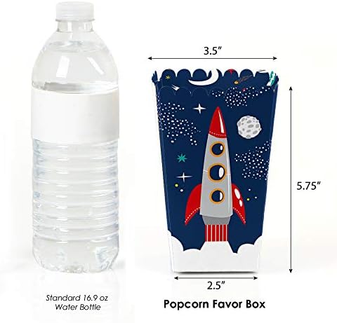 פיצוץ לחלל החיצון - ספינת טילים מקלחת לתינוקות או מסיבת יום הולדת לטובת קופסאות פופקורן - סט של 12