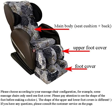 רייפר עיסוי כיסא כיסוי, מכסה עבור כורסה עשוי למתוח בד להסרה רחיץ מלא גוף שיאצו עיסוי כיסא כיסוי,אפור, ב