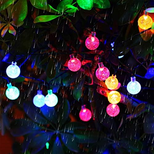 אורות מיתרים סולאריים 36 רגל 60 אור גביש אור הובל עם 8 מצבים שלט רחוק סולארי אטום למים המופעל לפטיו חצר גן דשא בית חתונה עיצוב מסיבת חג