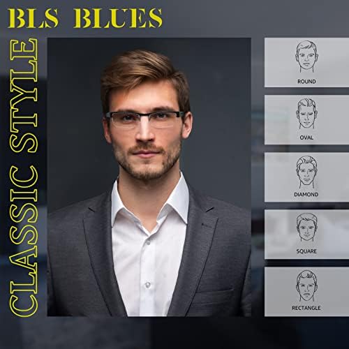קריאת משקפיים לגברים כחול אור חסימת, מתכת קוראי אנטי לאמץ את העיניים / מיגרנה מחשב משקפיים 5 חבילות