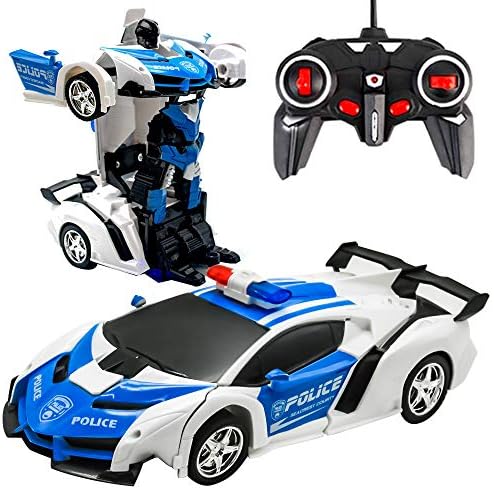 שלט רחוק מכונית לפעוטות בני בנות 4-7 6-8 / שינוי רכב רובוט-1:18 בקנה מידה נסחף מכוניות להפוך רובוט מכוניות צעצועי עם כפתור אחד עיוות