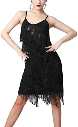 תלבושות פלאפר משנות העשרים של הוליה לנשים שמלות שוליים נצנצים שמלות מפלגת קוקטייל לטיני