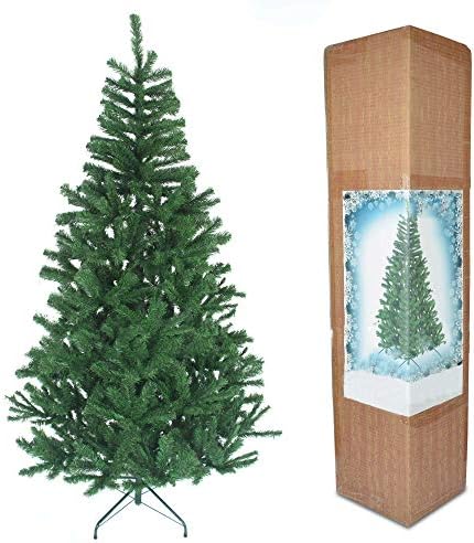 Shatchi ירוק 7ft אורן אלסקה אורן חג המולד סואלי נראה עץ מלאכותי 800 טיפים עם דוכן מתכת חג המולד עיצוב הבית 210 סמ, 7ft/210 סמ