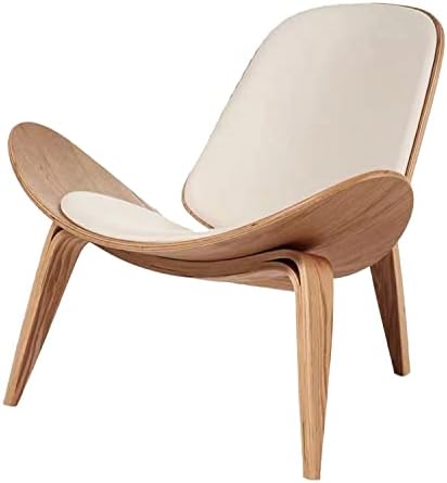זפיסון הנס ווגנר סגנון שלוש רגליים מעטפת כיסא אפר דיקט לבן פו עור מבטא כיסא סלון ריהוט אמצע המאה מודרני מעטפת כיסא