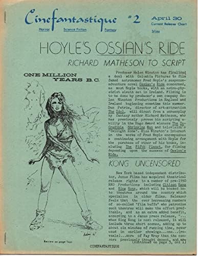 1967 מגזין Vintage Cinefantastique 2 - הנסיעה של אוסיאן של הויל על שער SM