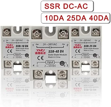 Hifasi 2 pcs ממסר מצב מוצק SSR-25DA 25A SSR-10DA SSR-40DA 5-24VDC עד 24-380V AC SSR 25DA6-20MA