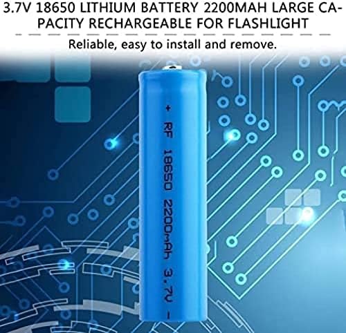 MORBEX 3.7V LI-ION 2200MAH סוללות נטענות ליתיום כפתור סוללות סוללות קיבולת גבוהות עבור לפיד LED, פנס ראש, מכשירים אלקטרוניים, 2 יח '