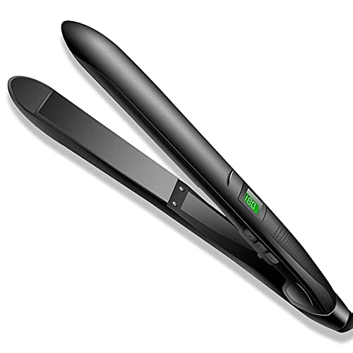 מחליק שיער של XJXJ וסלר 2 ב 1 קרמיקה ברזל שטוח 1 לכל השיער עם טמפרטורת LCD מתכווננת 450F מחממת מהירה במעלה תלתלי שיער לשיער ארוך