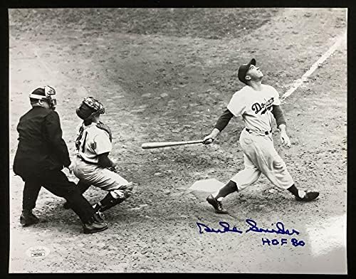 דיוק סניידר חתום תמונה 11x14 בייסבול ברוקלין דודג'רס חתימה HOF Inscr JSA - תמונות MLB עם חתימה