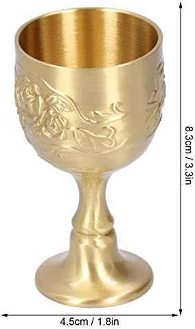 פליז גביע גביע, בציר בולט חריטת פרח דפוס יין משקפיים כוס ליקר גביע יין גביע
