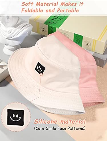 2 חתיכה דלי כובעי שמש כובע לילדים חיוך פנים מגן שמש הגנת נסיעות כובע