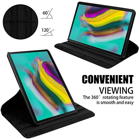 מארז טאבלט של Cadorabo תואם ל- Samsung Galaxy Tab S5e SM-T725N בקשיש שחור-עטיפת הגנה בסגנון ספרים ללא התעוררות אוטומטית עם פונקציית מעמד