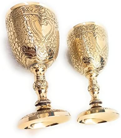 גביע גביע וינטג ' אלדי / סט 2 יחידות של כוסות יין מלכותיות של המלך ארתור-מתנות מימי הביניים לרנסנס לקודש, חג המולד