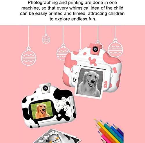 מיידי הדפסת מצלמות ילדים מצלמה 2.4 אינץ מסך 1080 עמ הקלטת וידאו אפס דיו 180 טו סיבוב עדשה עם הדפסת נייר 12 צבע עטים לילדים ילדים גיל 4+