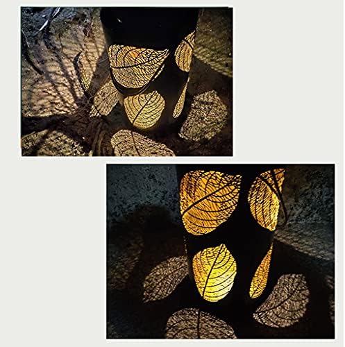 WSZJJ מנורת סולארית ניידת אור חלולה חלול פנס מחושל תאורת לילה נוף עם ידית לעיצוב גן חיצוני