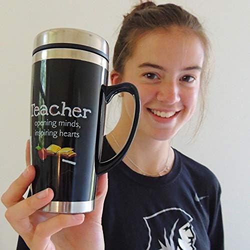 ספל נסיעות של מורה - תרמוס קפה מבודד עם מכסה, מתנות להערכת מורים מעוררת השראה, מתנה לפרופסורים, מחנכים ועוזרי מורים, גובה 7 סנטימטרים,