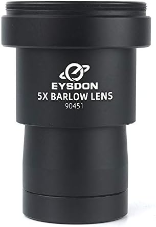 Eysdon 5x Barlow עדשת 1.25 מתכת מצופה במלואה אורך מוקד לטלסקופים אסטרונומיים עם חוטי M42 מצלמה T2