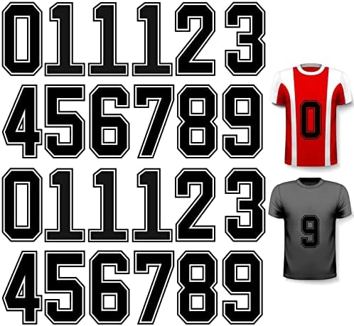 24 יח 'ברזל על מספרים, מספרי העברת חום של ג'רזי 0 עד 9 עבור קבוצה אחידה בייסבול כדורגל כדורגל כדורגל