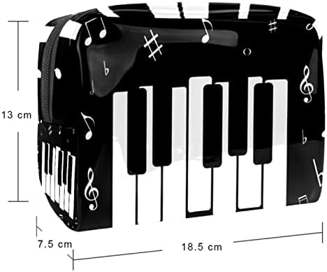 תיק מטמל לטובת טואלטיקה ערכת DOPP לתלייה לגברים שקית גילוח עמידה במים לנסיעות, פסנתר לבן שחור תווים מוזיקליים