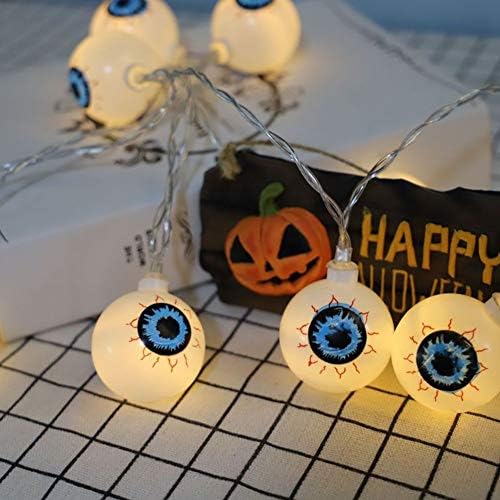 אורות מיתרי רוח רפאים של Danadesk Halloween, 2 מצבים פלאיים יציבים על סוללת רפאים המופעלת LED לקישוטי ליל כל הקדושים בדלת ובלבנה חיצונית