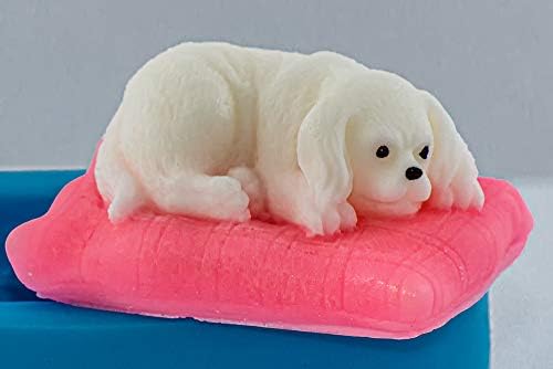 כלב עובש סבון סיליקון על הכרית 3D