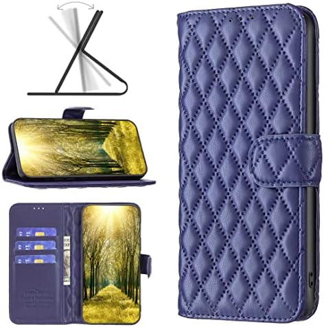 מארז ארנק גלורישופ לאייפון 13 מיני עם מחזיק כרטיס אשראי, כיסוי נרתיקי טלפון מגן דק מעור מפוצל פרימיום-כחול