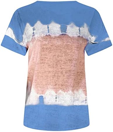 חולצות פרחי חמניות חמניות פטריוטיות חולצות הדפסים לנשים שרוול קצר צוות צוואר טרקלין חולצות נשים 2023 DA