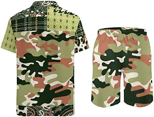 דפוס וינטג 'שומני קומבו קומבו של שני חלקים מתאימים ללבוש שחייה בחוף כולל כולל חולצה וקצרה