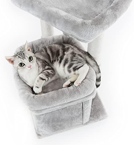 פסופר חתול עץ, קטן חתול מגדל עם מתנדנד כדור ומוט אור אפור
