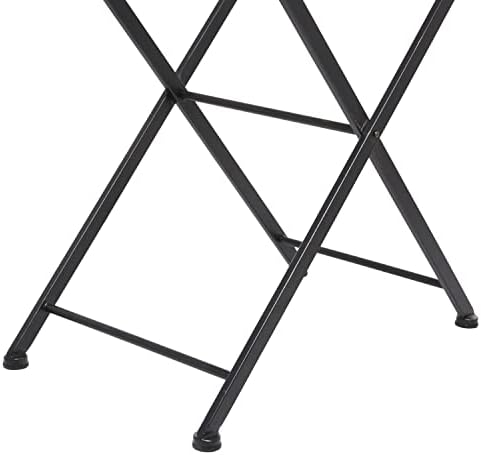 דקו 79 שולחן מבטא מתכת עם משטח זכוכית, 24 איקס 15 איקס 27, שחור