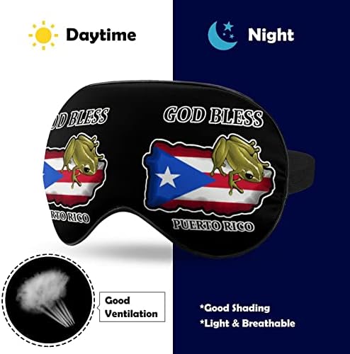 אלוהים יברך את פוארטו ריקו מסיכת שינה עמידה מכסה עיניים עיוות עין מכסה עם רצועה מתכווננת לגברים נשים