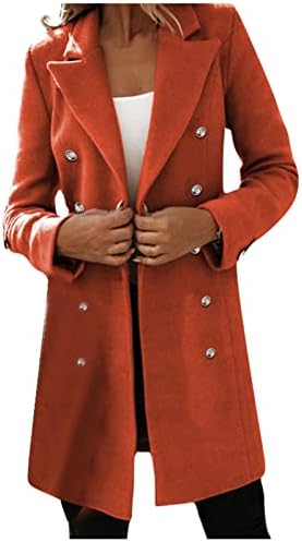 ערב השנה החדשה תלבושות נשים מעיל חורף אלגנטית דש מחורץ מעיל תעלה חזה כפול חזה חיצוני